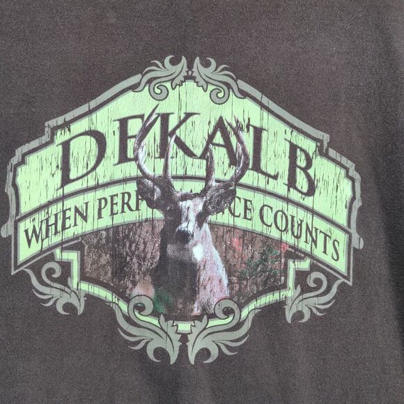 Gildan Men's Ultra Cotton Dekalb Deer Graphic T-Shirt Brown XL Short Sleeve - Picture 4 of 13